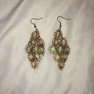 Gold, green, and pink